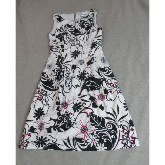 Jessica Howard Dress Womens Size 8 White Floral Fit & Flare Cocktail Picnic - Picture 1 of 11